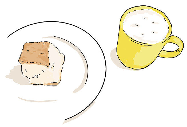 パンとカフェオレのイラスト