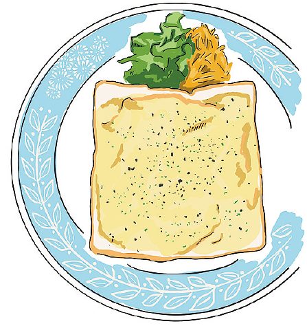 〈nonaka bakery〉のパンを使ったクロックムッシュのイラスト