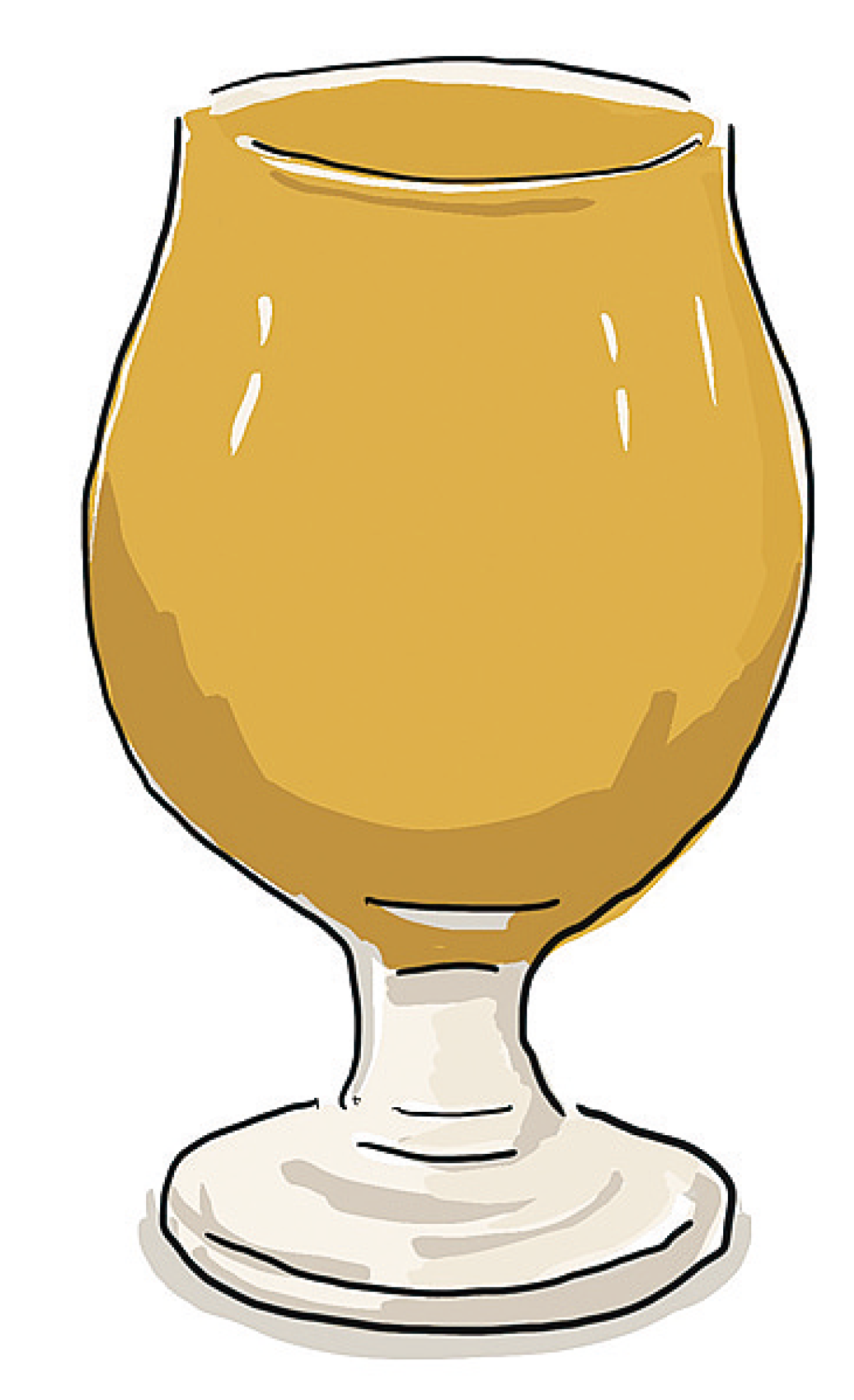 ビールが注がれたグラスのイラスト