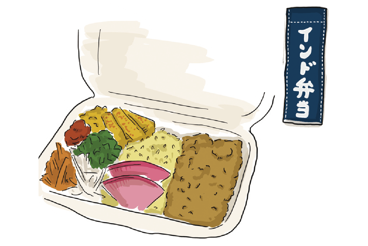 インド弁当のイラスト