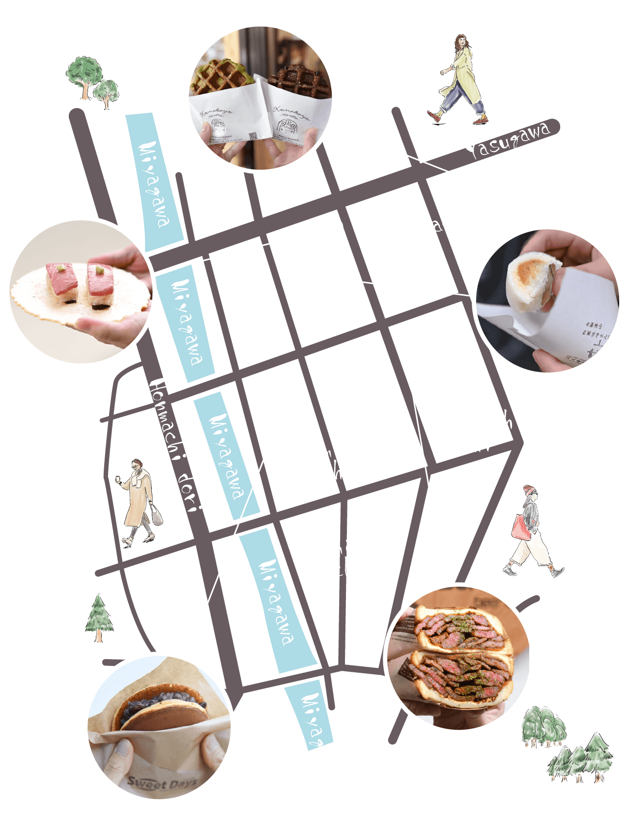飛騨高山 古い町並み界隈 マップ画像