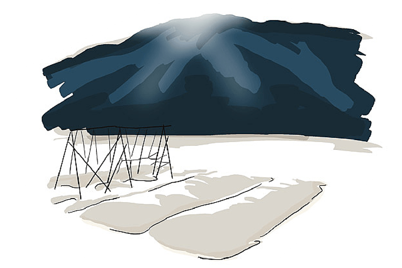 山の風景のイラスト