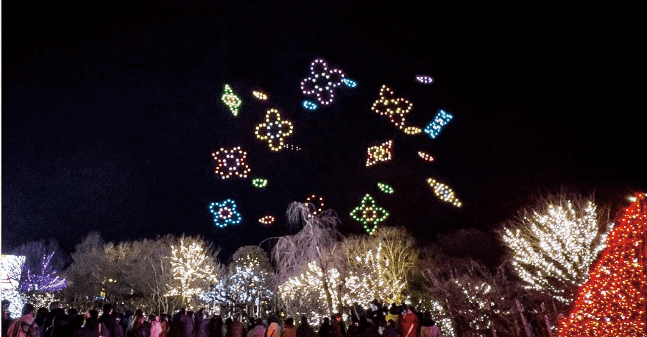 ドローンショーの写真