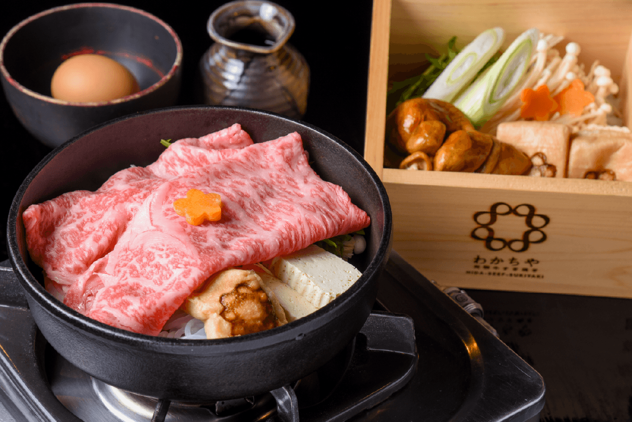 飛騨牛すきやき しゃぶしゃぶ 中橋わかちやのすき焼き