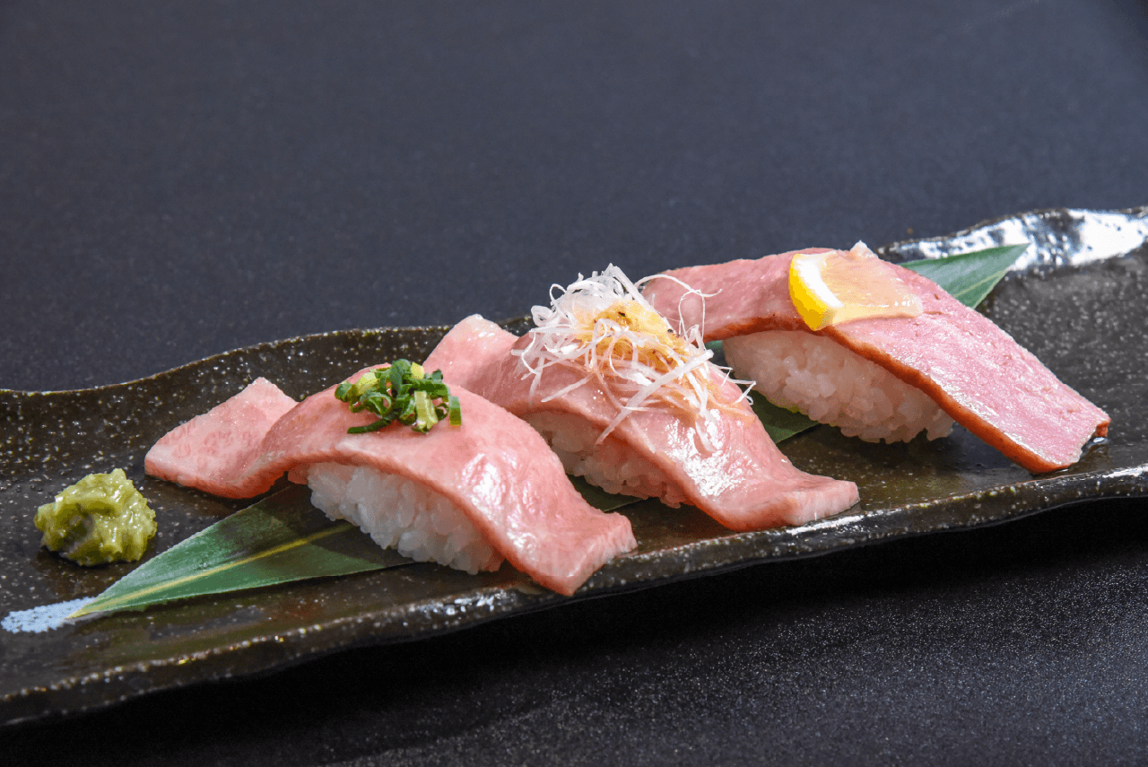 焼肉和牛将軍の飛騨牛三種握り
