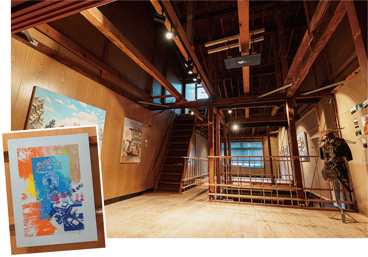 地元で活動する画家、佐藤 温さんの絵が常設展示されている。